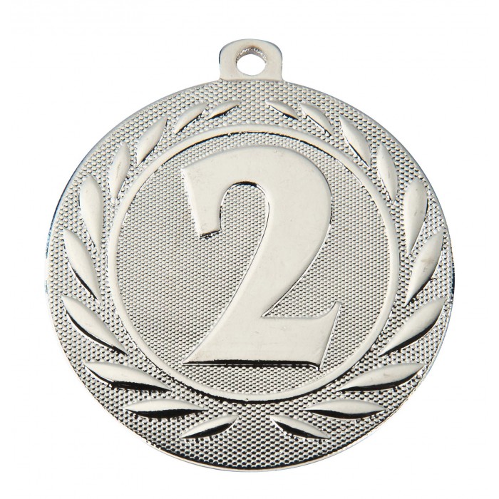 SILVER 2ND PLACE 50MM MEDAL ***SPECIAL OFFER 50% OFF RIBBON PRICE***